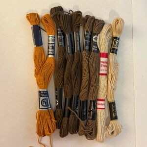Embroidery Floss Friendship Yarn Craft Thread Set in Brown Tan Cream Shades